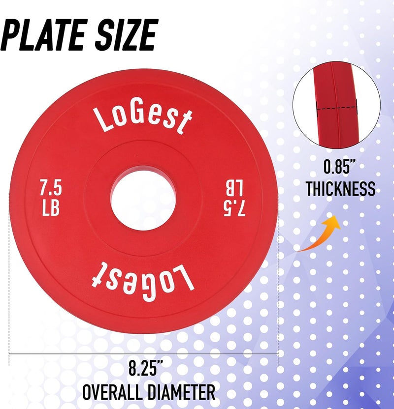 Logest Pair Olympic Plates - Barbell Weights Set of 2 Weight Plates for Olympic Bars Perfect for Strength Training Plates Exercise Balance Increase Available in 0.50LB 1.25LB 2.5LB 5LB 7.5LB 10LB Weight Plate - Image 2